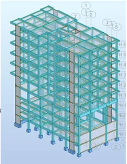 Immeuble à ossature poteaux-poutres