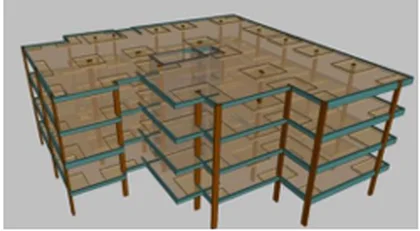 Immeuble R+3, dalles réticulées