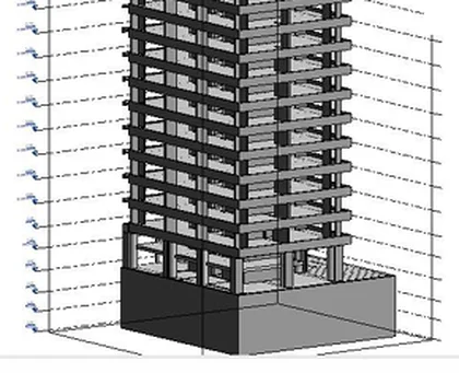 Immeuble de grande hauteur sur socle